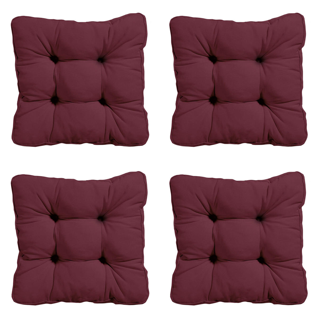 SITZKISSEN Panama 47/47 cm 4er-Set - Dunkelrot, Textil (47/8/47cm) - Madison