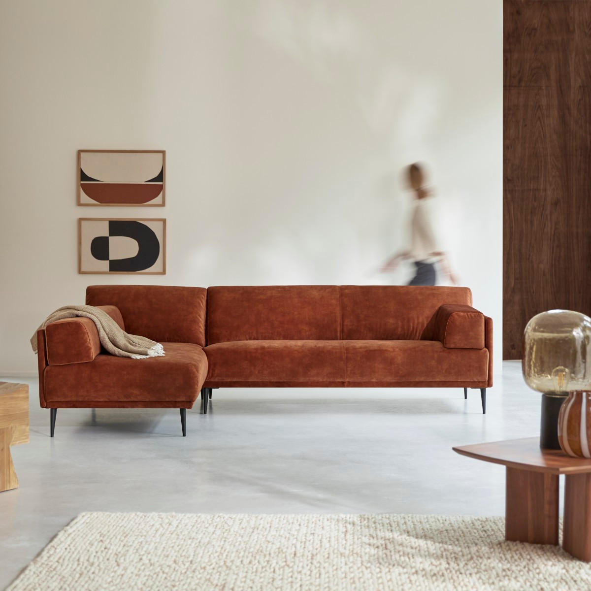 SOFA Finn Terrakotta aus Stoff - Terracotta, Textil (271/81/180cm) - Tikamoon