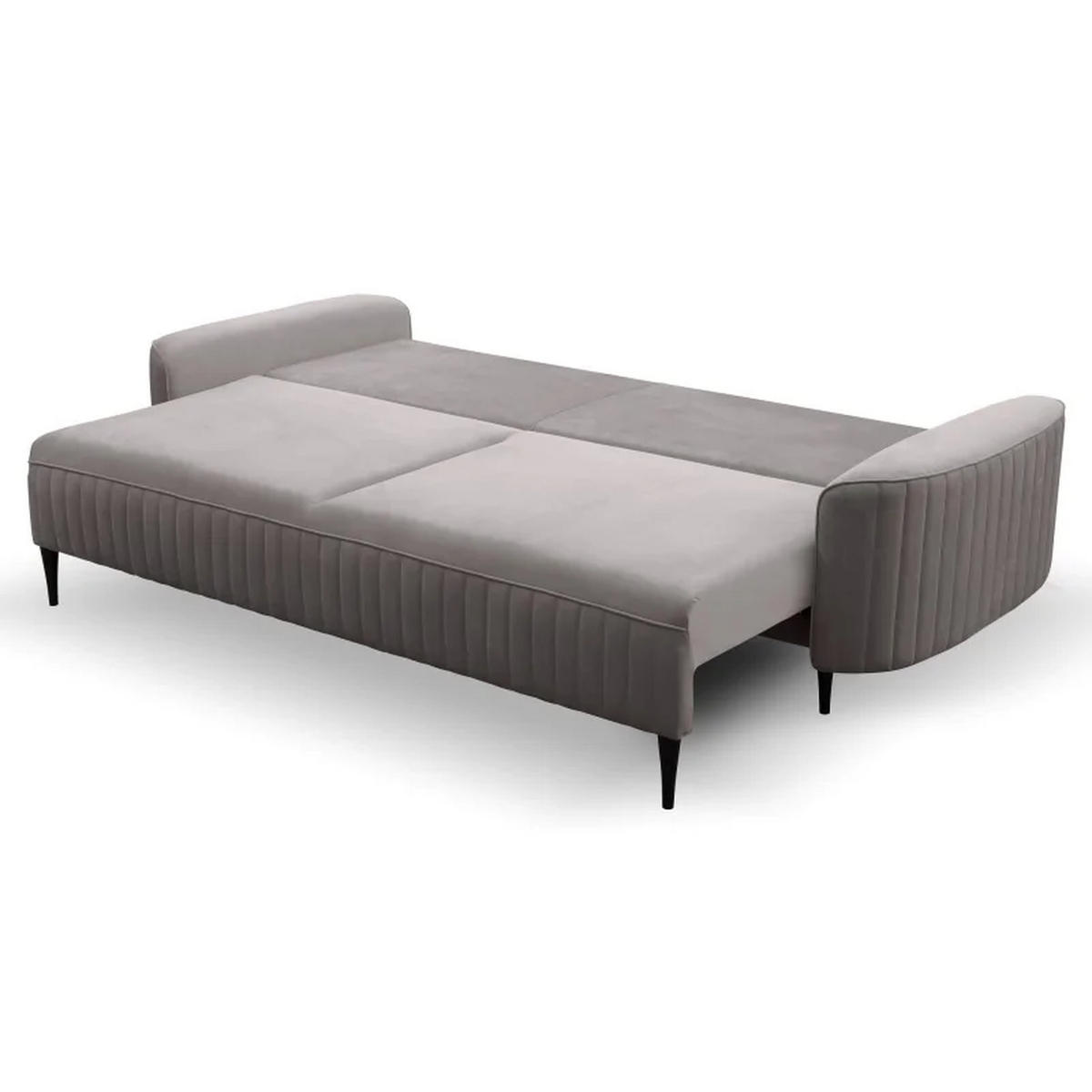 SCHLAFSOFA ANES, Sofa mit Schlaffunktion und Bettkasten, Farbe: Grau, Velourstoff - Grau, Textil (244/92/102cm) - Sepro Meble