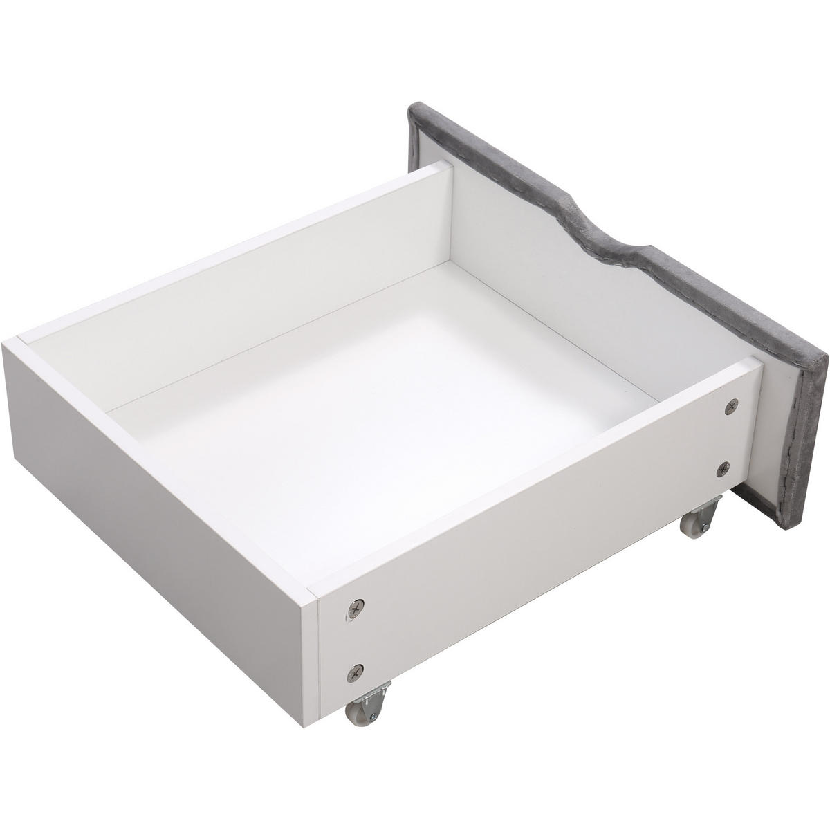 POLSTERBETT aus Samt 140x200 cm Grau mit Lattenrost & 4 Schubladen - Grau, Textil (140/200cm) - Modfu