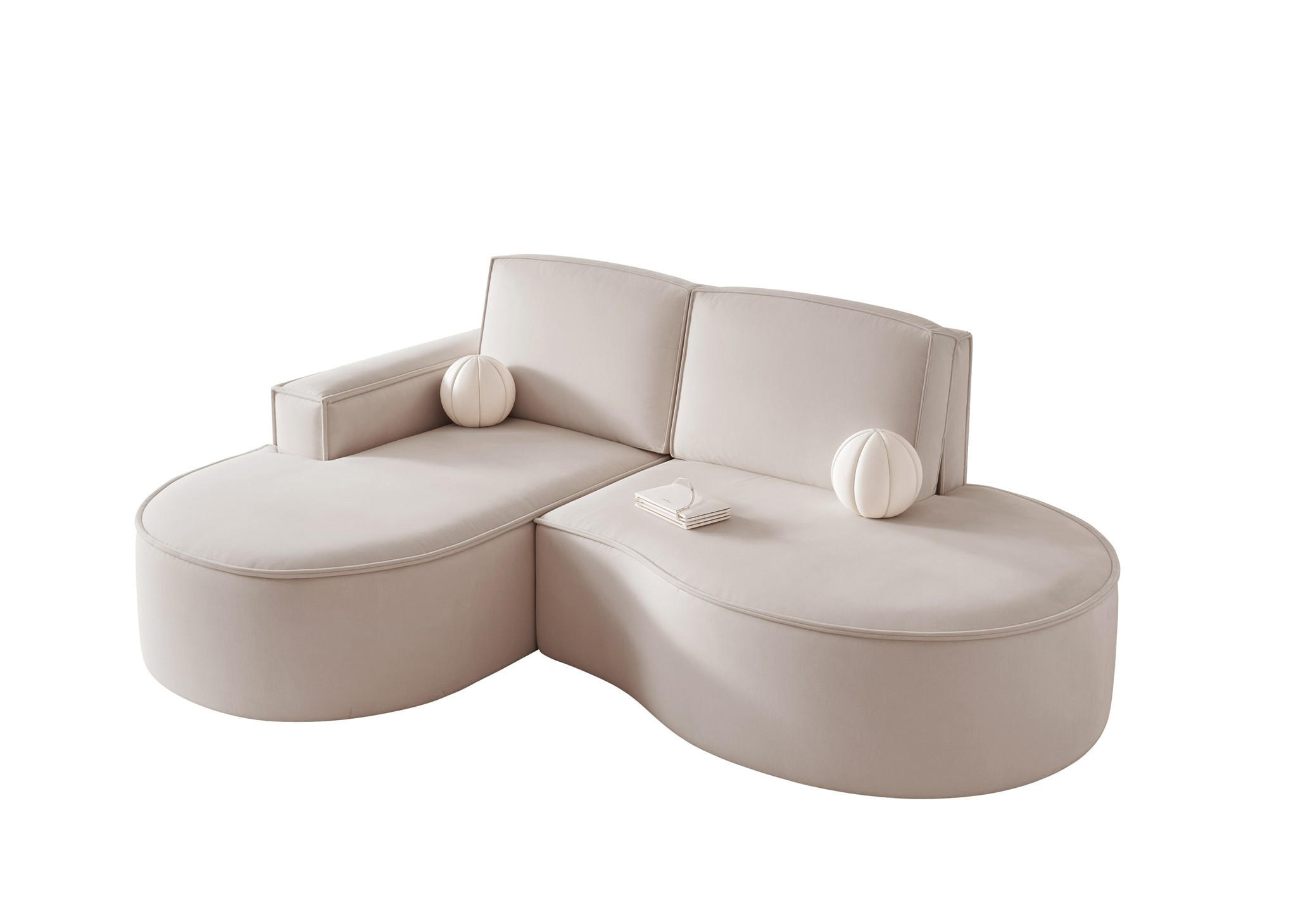 Fun Möbel Ecksofa Beige 277x156 cm