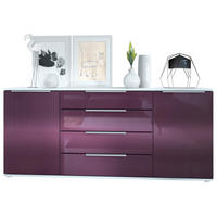 SIDEBOARD Porto Brombeer Hochglanz - Brombeere, Holzwerkstoff (166.5/72.5/35cm) - Vladon