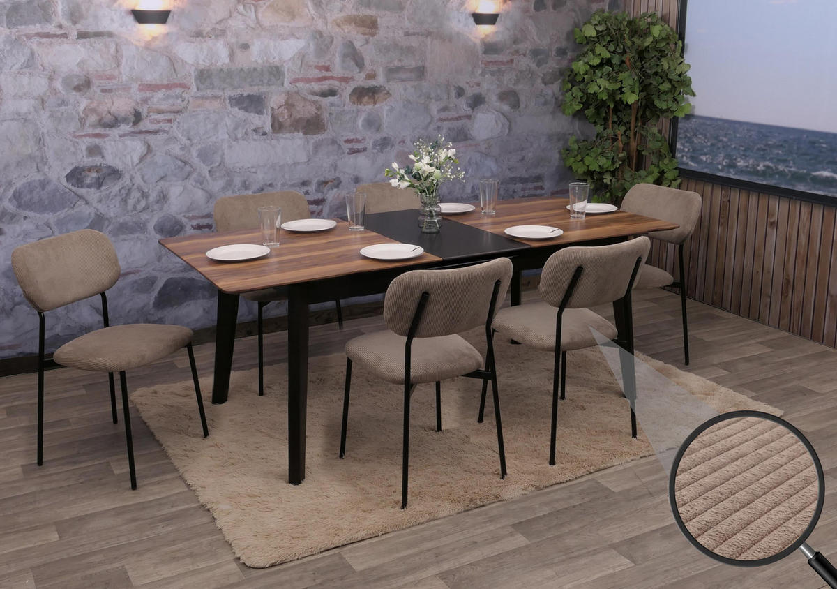 ESSZIMMERSTUHL taupe 6er-Set - Taupe, Textil (44/83/52cm) - MCW