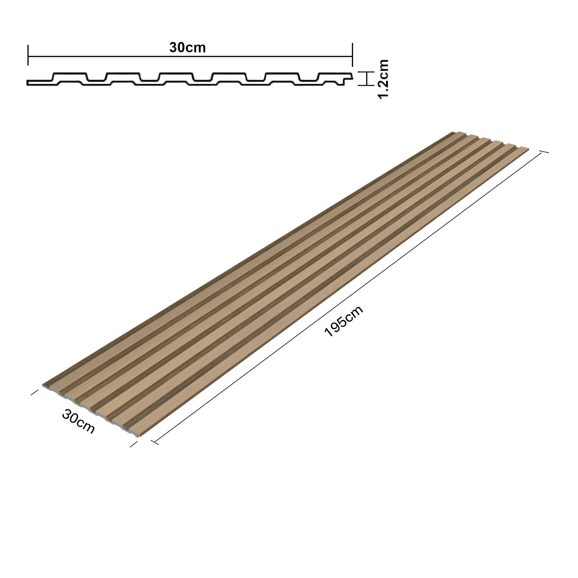 Thumbnail - Neu.holz Wandpaneel-Set, Eiche, Kunststoff, Holz Optik, 195x1.2x30 cm, Tapeten & Wandverkleidungen, Wandverkleidung