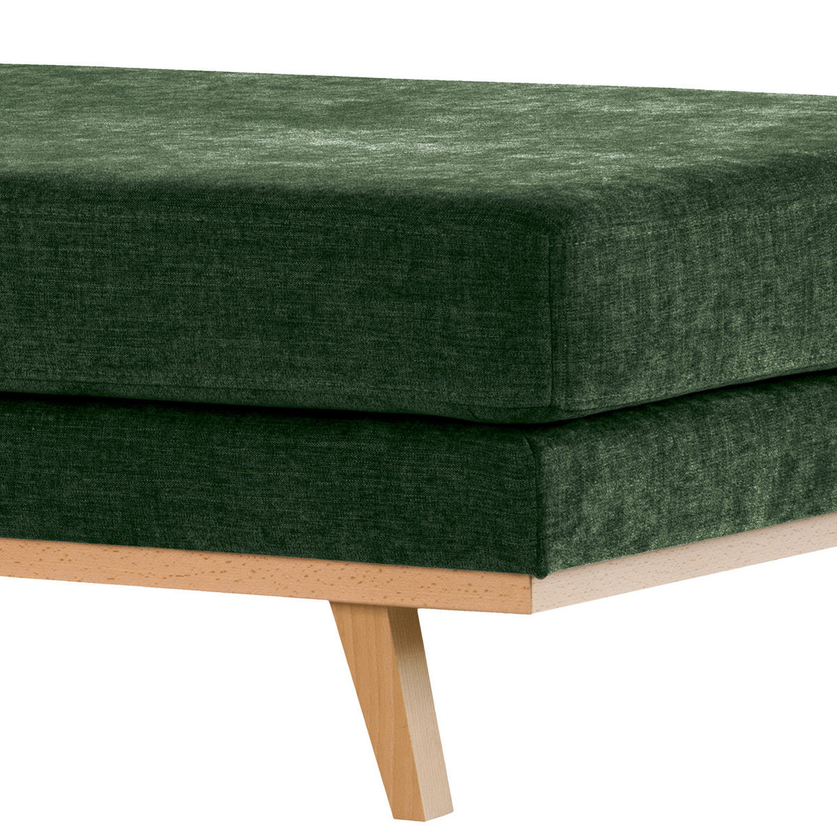 HOCKERBANK - Dunkelgrün/Buchefarben, Buchenholz/Textil (180/43/81cm) - home24