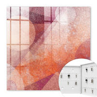 SCHLÜSSELBOX Weiß 30x30 cm – Türöffnung nach rechts - Die Energie der Abstraktion - Pink, Metall (30/30/5cm) - TULUP