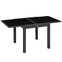 GARTENTISCH DE-14089 160x80 cm, ausziehbar Dunkelgrau - Grau, Metall (160/80/75cm) - ComfortXL