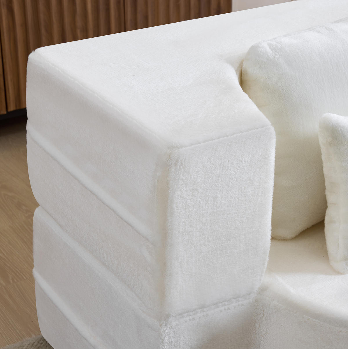 Meubliv SOFA modular aus Schaumstoff und Federkern Weiß mit Kissen ...