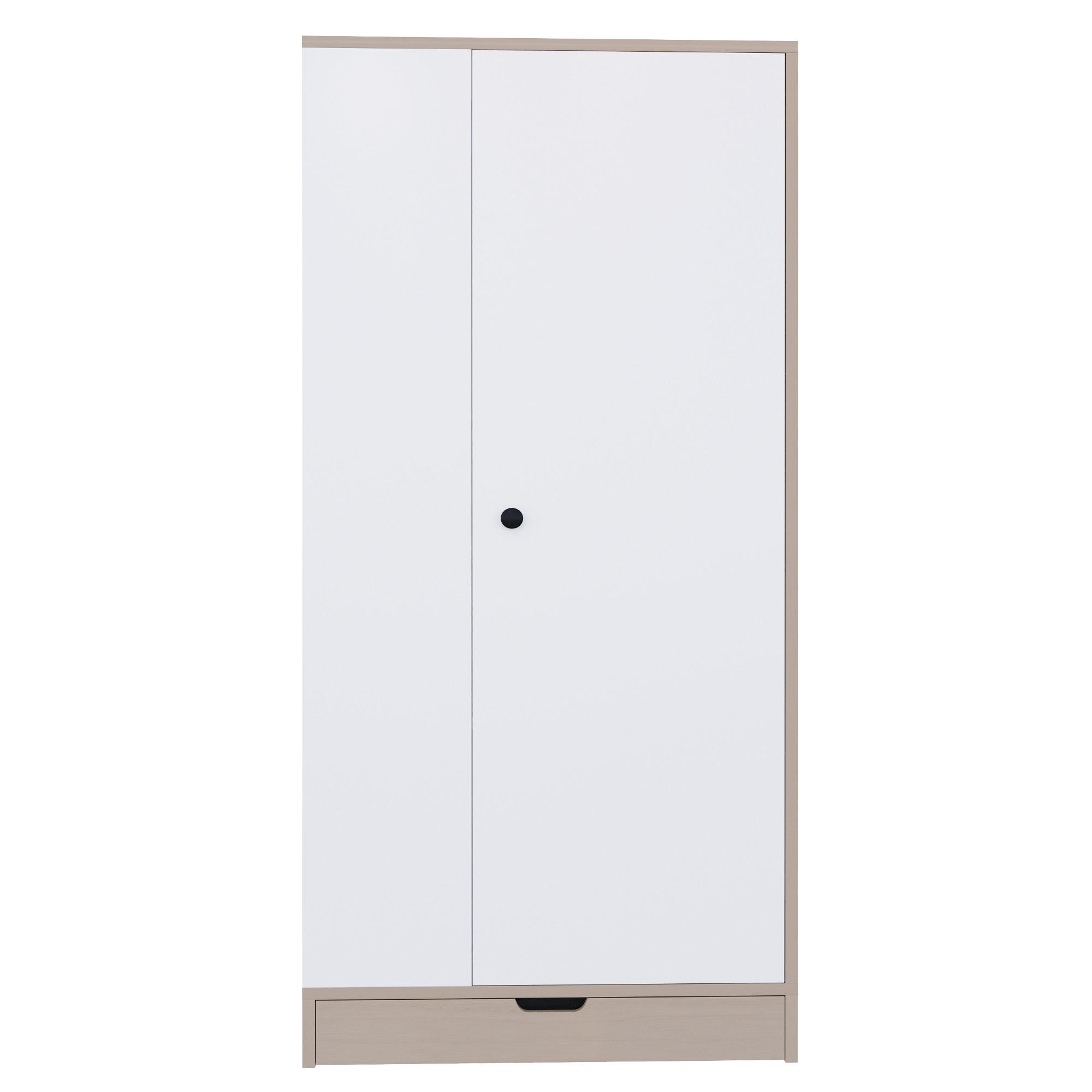 KLEIDERSCHRANK 70x40x170cm 1 Tür Einlegeböden Natur Weiß - Multicolor, Holz (70/170/40cm) - FLIEKS