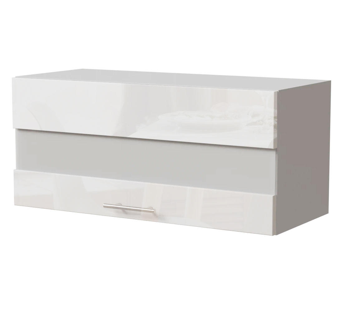 Feldmann-Wohnen Klapphängeschrank Weiß Hochglanz, Weiß 80x36x32.5 cm