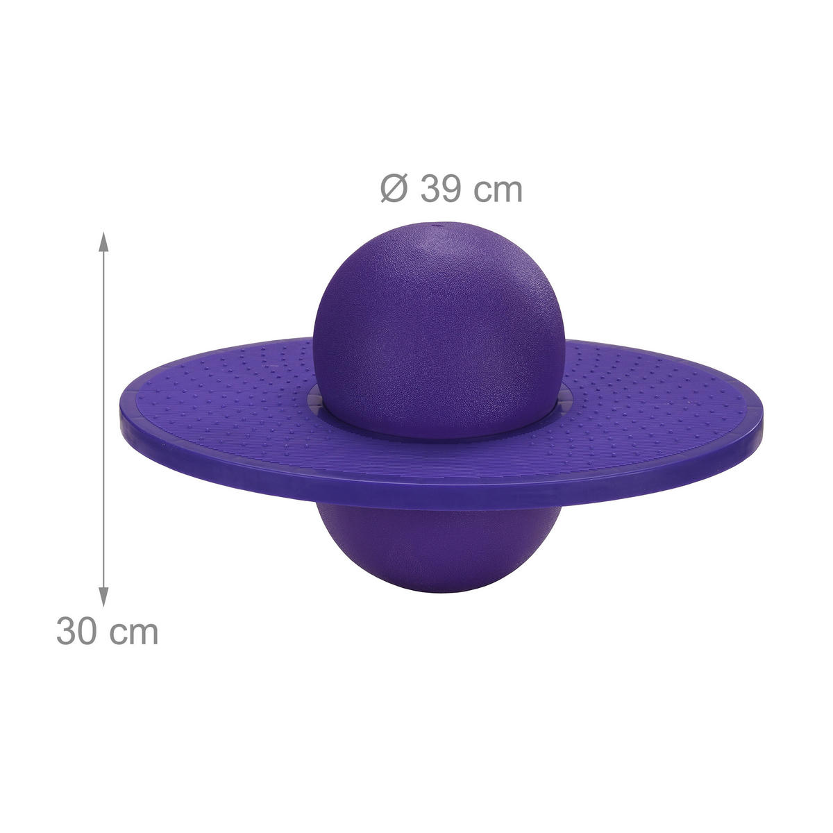 POGO Ball - Lila, Kunststoff (39/28cm) - Relaxdays