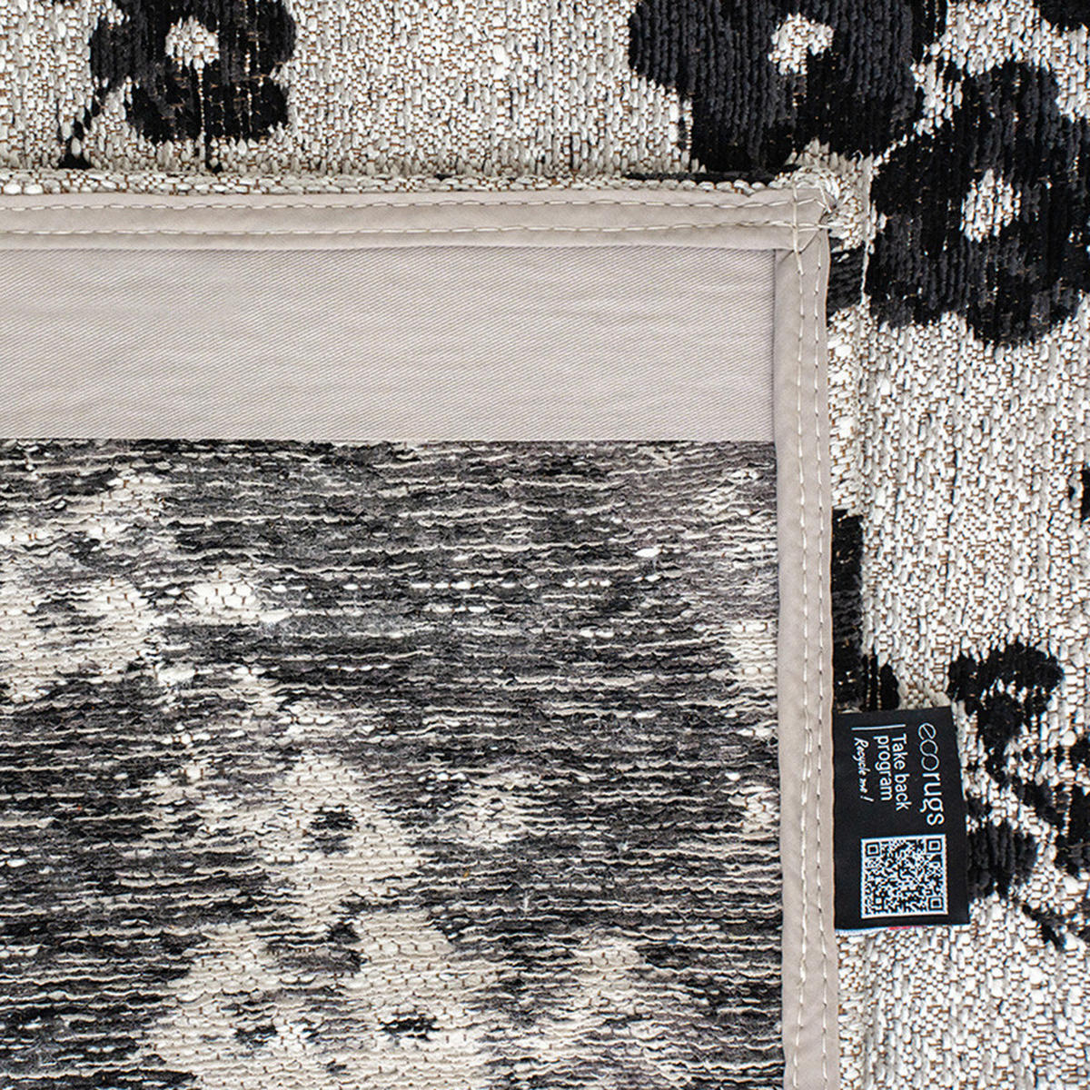 TEPPICH Night Snow Sakura 80/150 cm - Schwarz, Kunststoff/Textil (80/150cm) - Louis De Poortere