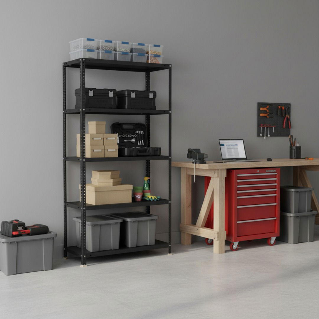 SCHRAUBREGAL PANDA TALL | HxBxT 200x110x30cm | 5 Fachböden | Fachlast 90kg | Anthrazit - Anthrazit, Metall (110/200/30cm) - PROREGAL