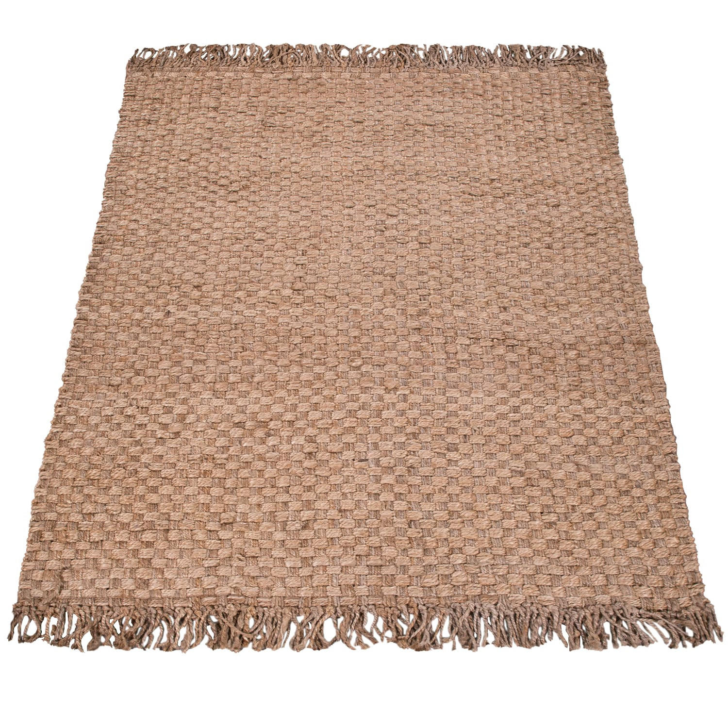 JUTETEPPICH handgewebt wendbar, mit Korbbindung-Motiv, Natur, 160 x 230 cm - Beige, Textil (160/230cm) - KADIMA DESIGN