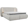 POLSTERBETT Corfu mit LED-Beleuchtung, mit Bettkasten, rundliche Formen, 140x200, Beige - Beige, Textil/Metall (140/200cm) - Beautysofa
