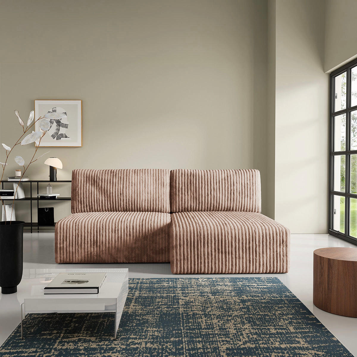 ECKSOFA Angela 3 Sitzplätze Hellbraun - Braun, Holz (210/149cm) - Petits-meubles
