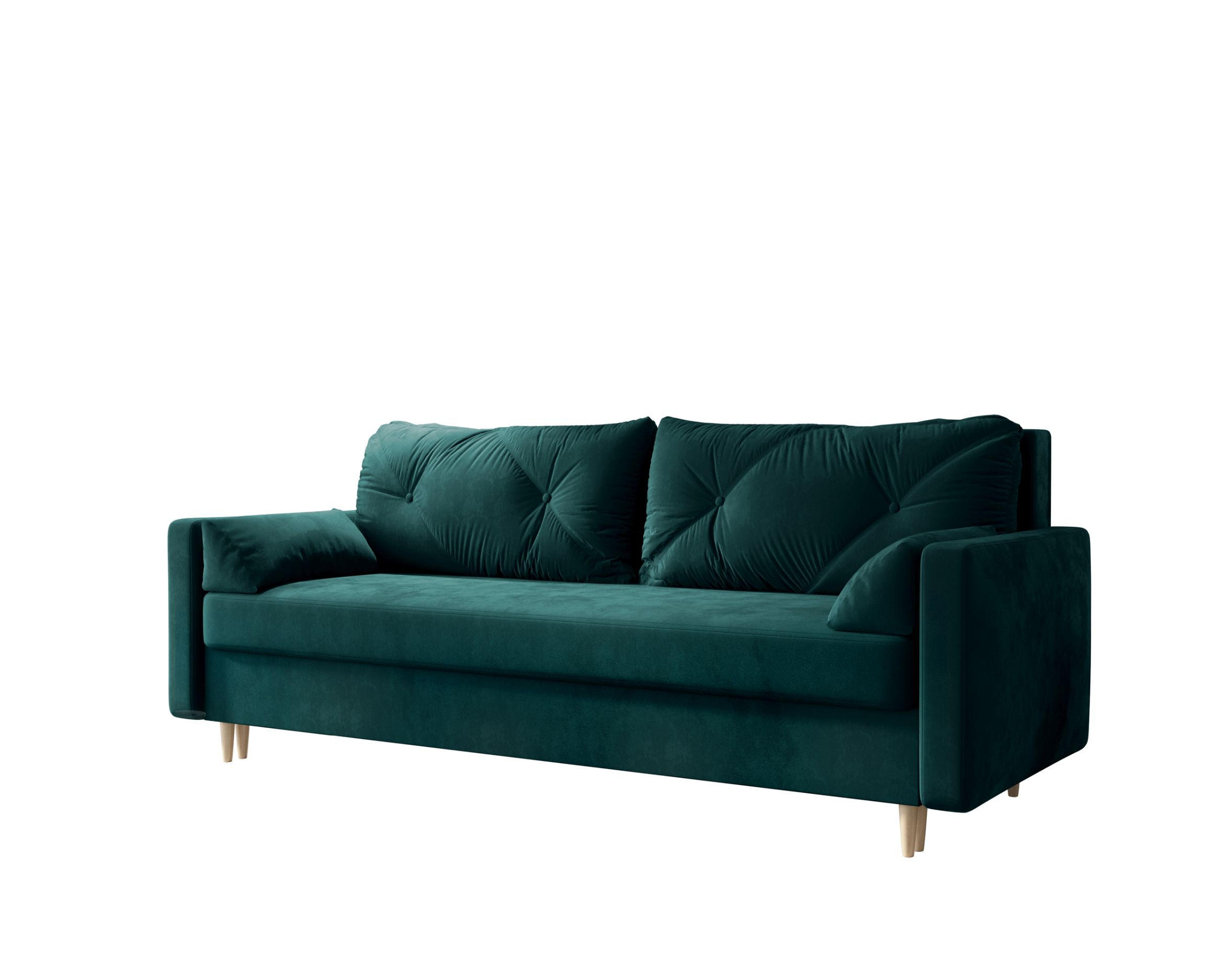 SOFA ASTRA mit Schlaffunktion ITAKA 39 mit Stauraum - Violett, Textil (90/88/228cm) - Bedante
