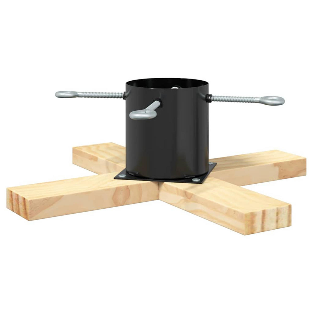 WEIHNACHTSBAUMSTAND 50/50/16 Cm Schwarz Massivholz Kiefer - Schwarz, Holz (50/16/50cm) - vidaXL
