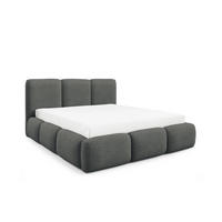 POLSTERBETT BOVA 180x200 cm mit Bettkasten,Lattenrost,Doppelbett,Boxspringbett-Optik-Dunkelgrau - Dunkelgrau, Holz (180/200cm) - Furnistar