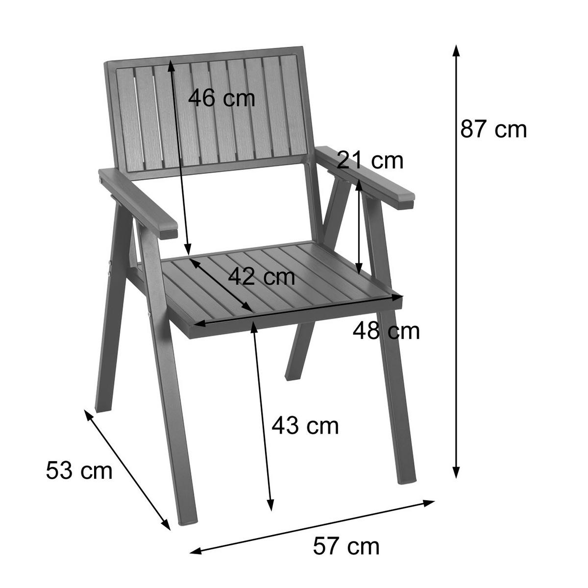 GARTENSTUHL+GARTENTISCH Schwarz, Dunkelbraun - Dunkelbraun/Schwarz, Kunststoff - MCW