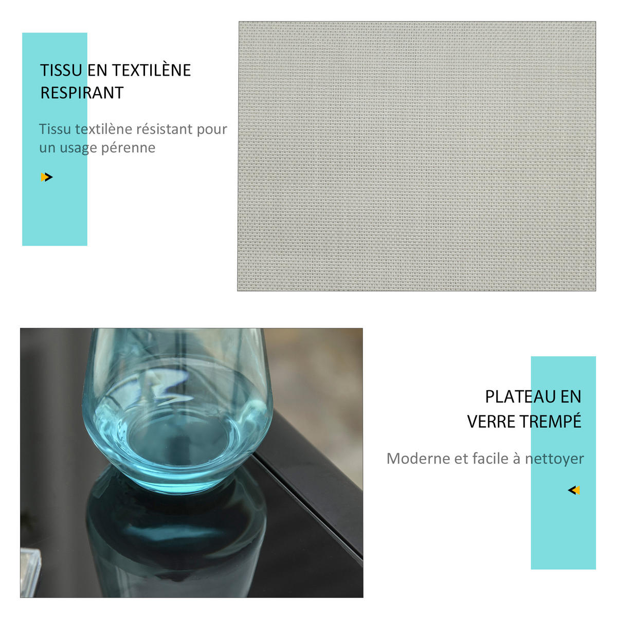 SONNENLIEGE 2er-Set DE-15606 mit Glastisch Grau - Hellgrau, Metall (59/66/169cm) - ComfortXL