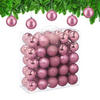 50XWEIHNACHTSKUGELN - Rosa, Kunststoff (6/7/6cm) - Relaxdays