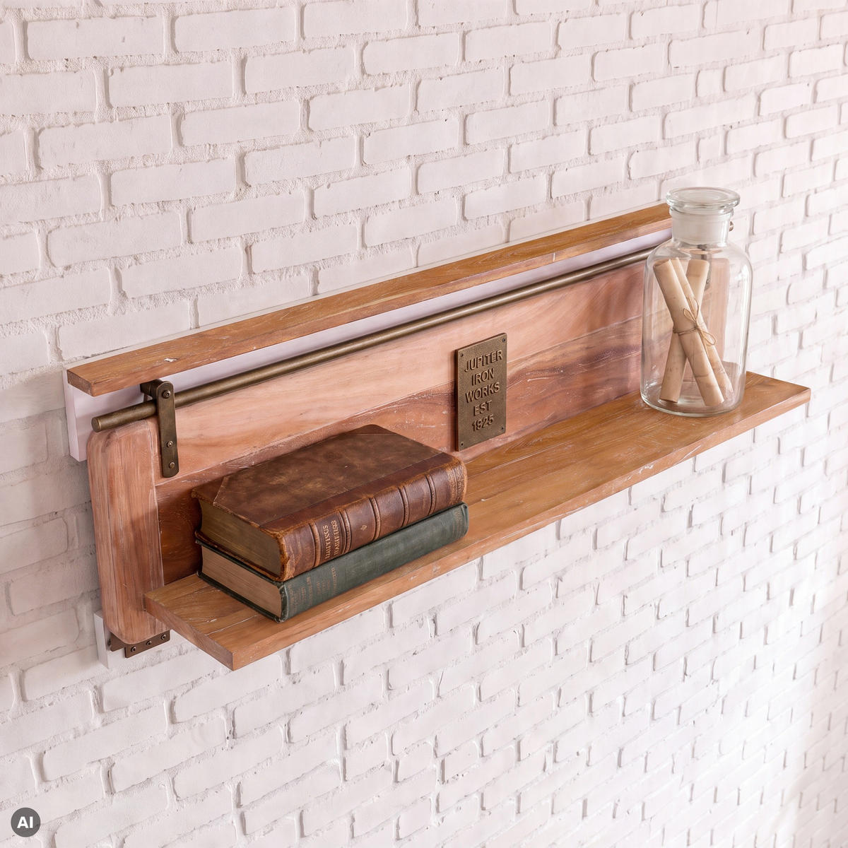 WANDREGAL Mango 140x25x38 weiß lackiert RAILWAY #589 - Weiß, Holz (140/38/25cm) - Massivmoebel24