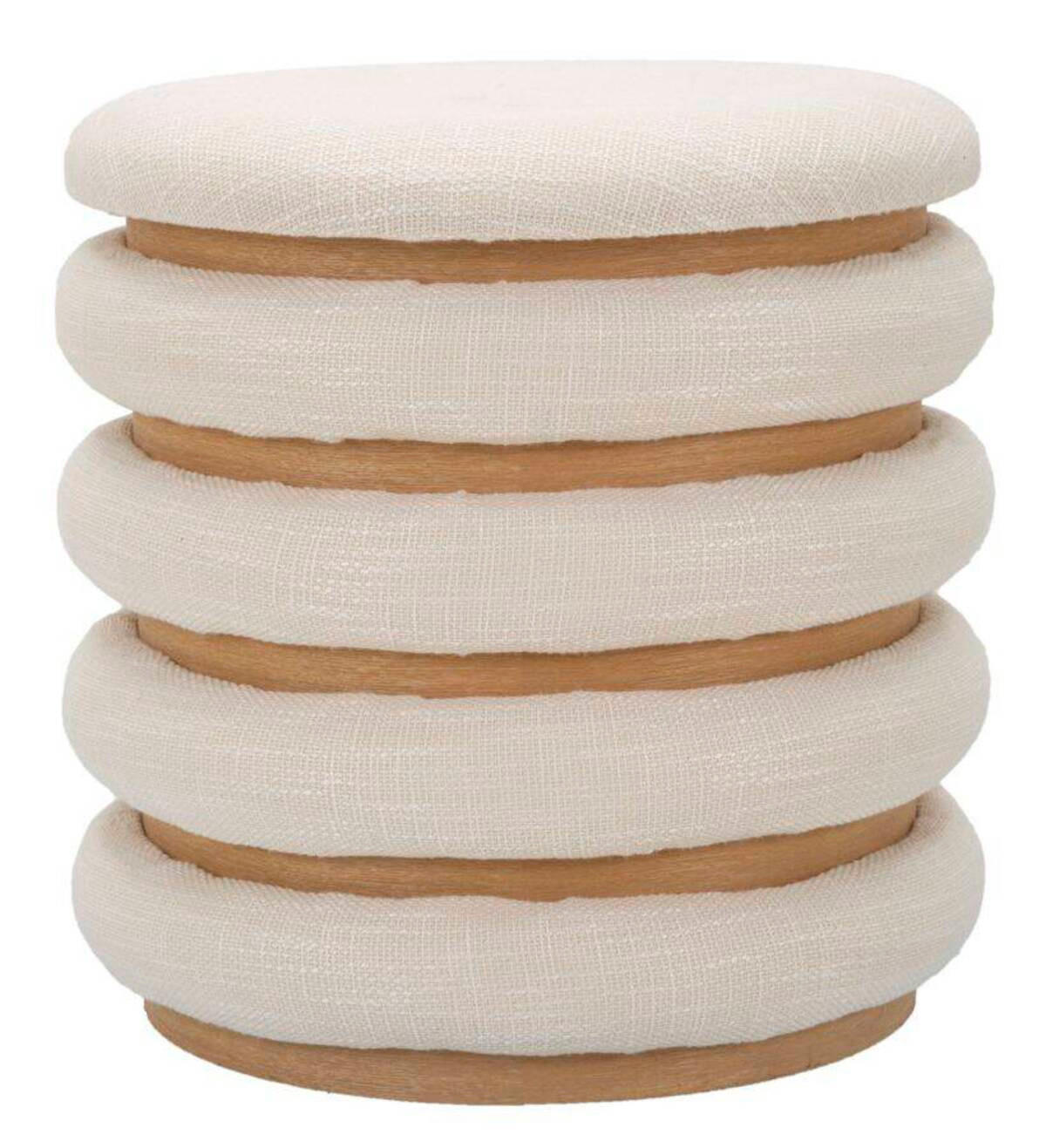 POUF Damasco Ø 40 cm - Beige, Holzwerkstoff (40/42/40cm) - Mauro Ferretti