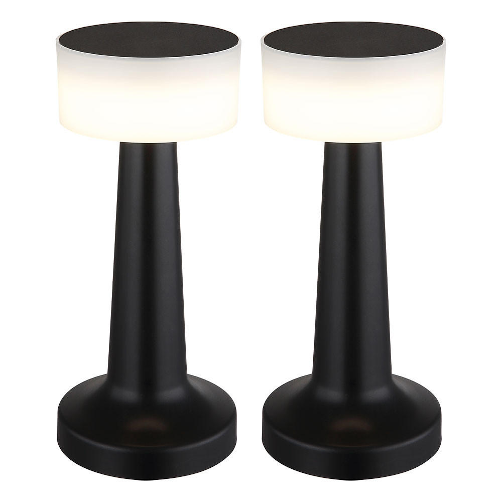 LED TISCHLEUCHTE ANGELIKA Schwarz 2er Set - Schwarz, Kunststoff (9.5/9.5/21.5cm) - Globo Lighting