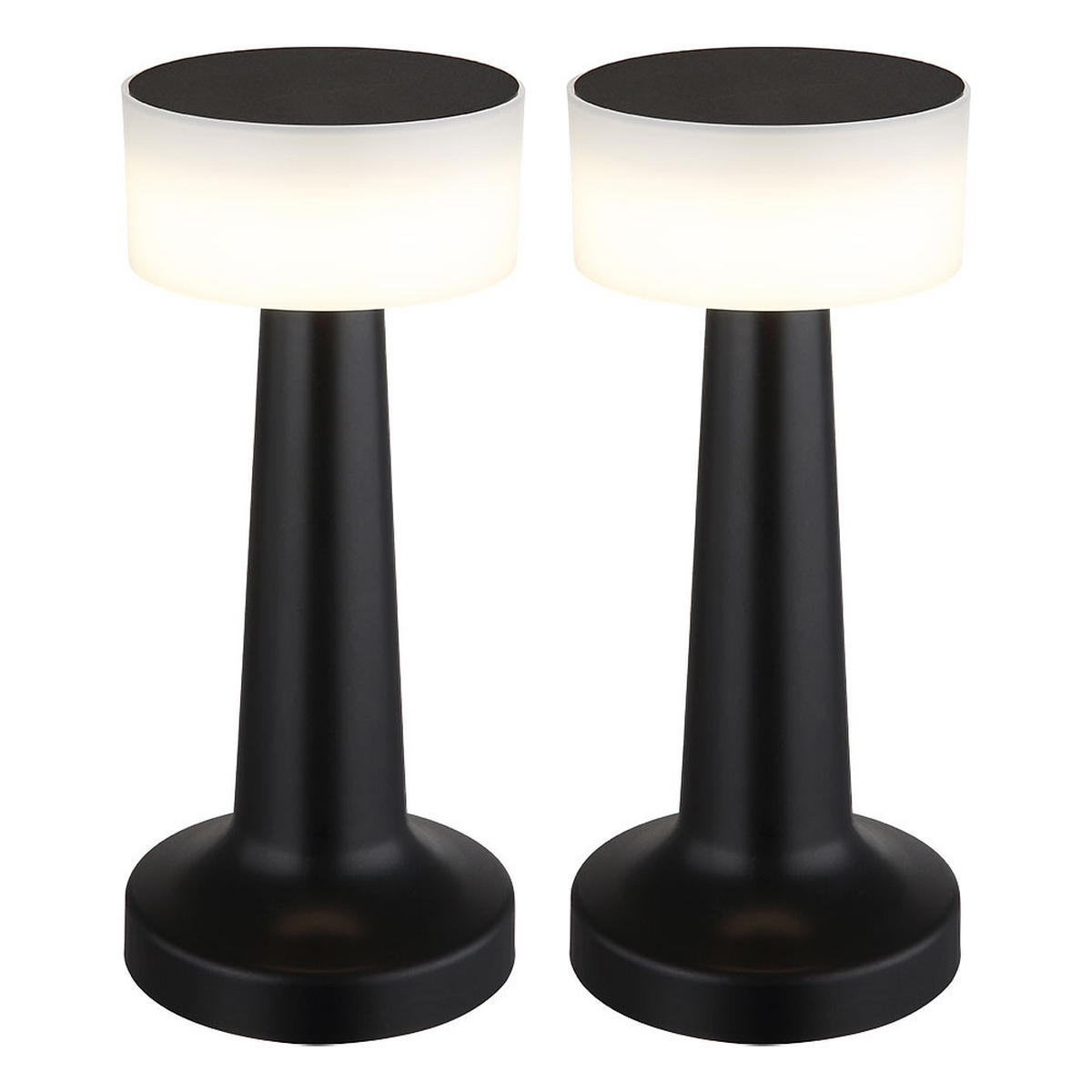 LED TISCHLEUCHTE ANGELIKA Schwarz 2er Set - Schwarz, Kunststoff (9.5/9.5/21.5cm) - Globo Lighting