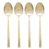TEELÖFFEL Base 4er Set Goldfarben 4.5/2.5/18 cm Edelstahl - Goldfarben, Metall - Mondex