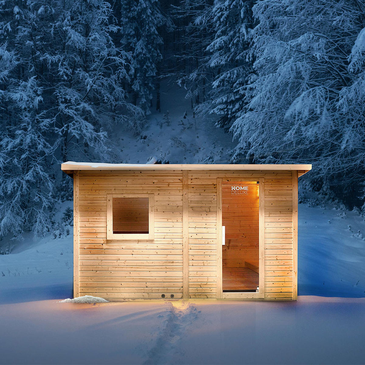SAUNAHAUS TALO XL - XL - Braun, Holz (400/220/217cm) - Home Deluxe