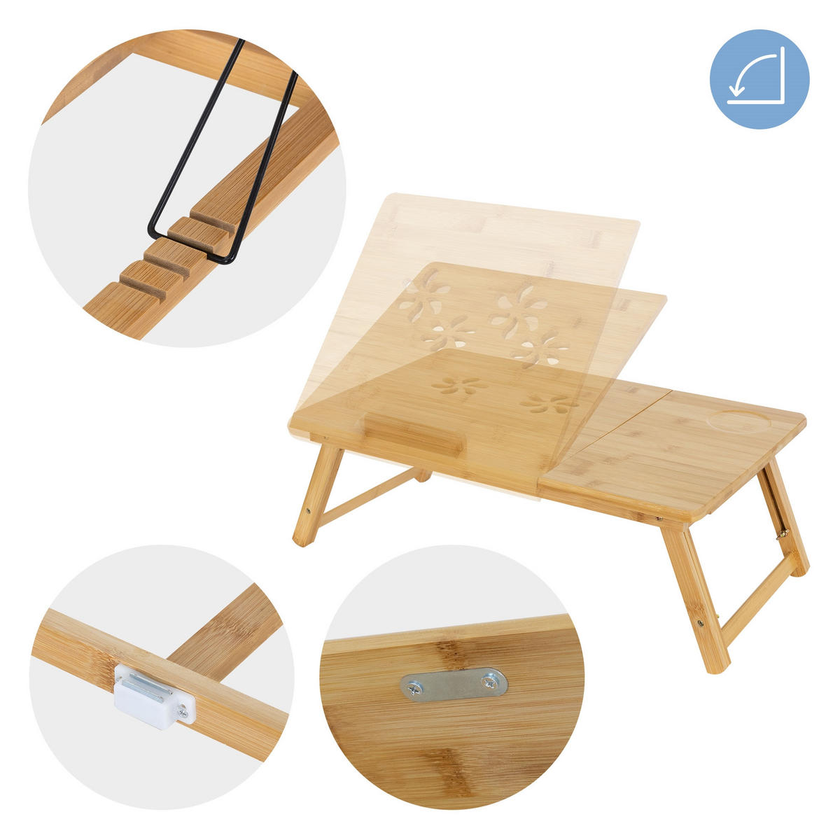 LAPTOPTISCH - Naturfarben, Holz (74/34.5/26.5cm) - ML-DESIGN