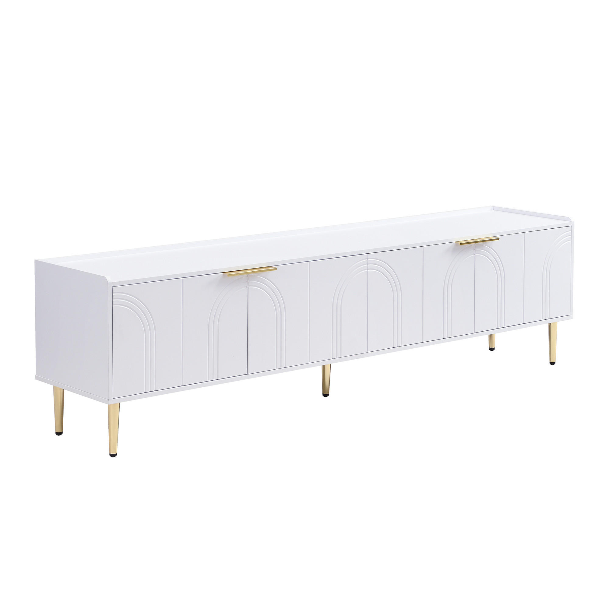 Urban Meuble TV STOLEK 170 cm, bílý a zlatý design