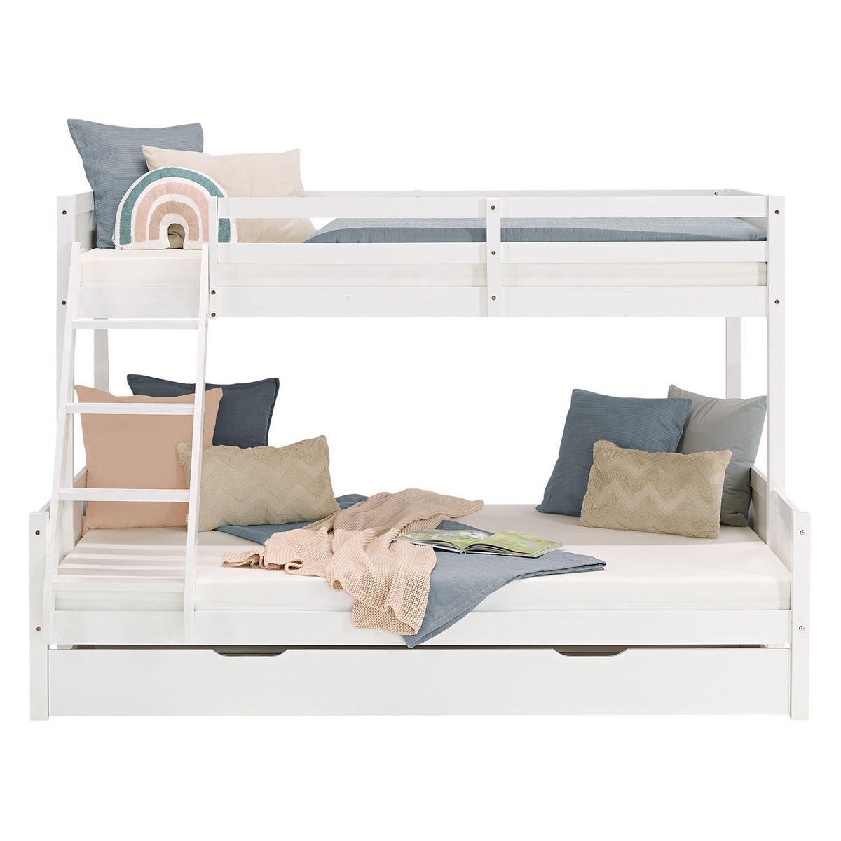 ETAGENBETT 90/200 cm und 140/200 cm weiß Bettkasten - Weiß, Holz - Homestyle4u
