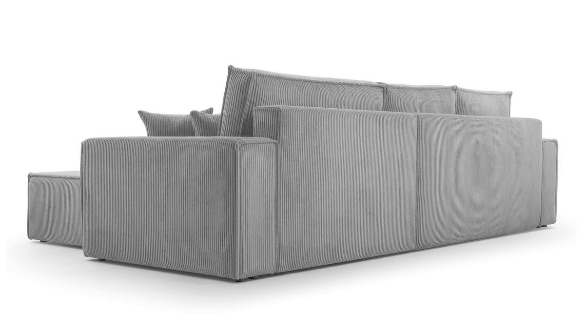 ECKSOFA L Form Cedria Hellgrau 287/145/85 cm mit Schlaffunktion - Hellgrau/Schwarz, Kunststoff/Textil (287/145cm) - AX Living