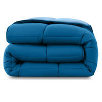 PLÜSCH Steppbett Bi-Color im Wende-Design blau 155x220 - Blau, Textil (155/220cm) - wometo
