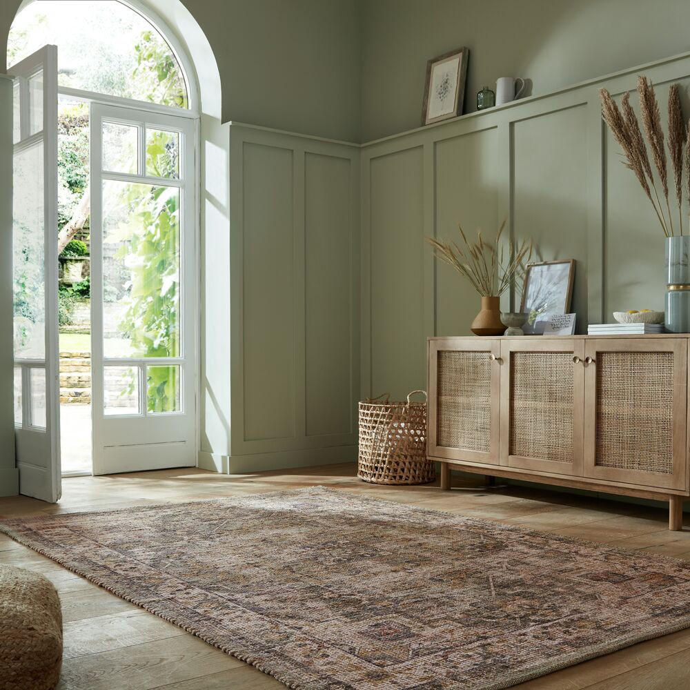 TEPPICH Jute Vintage-Design, robust DEEPE, Braun-Grün 200x290 cm - Braun, Textil (200/290cm) - KADIMA DESIGN