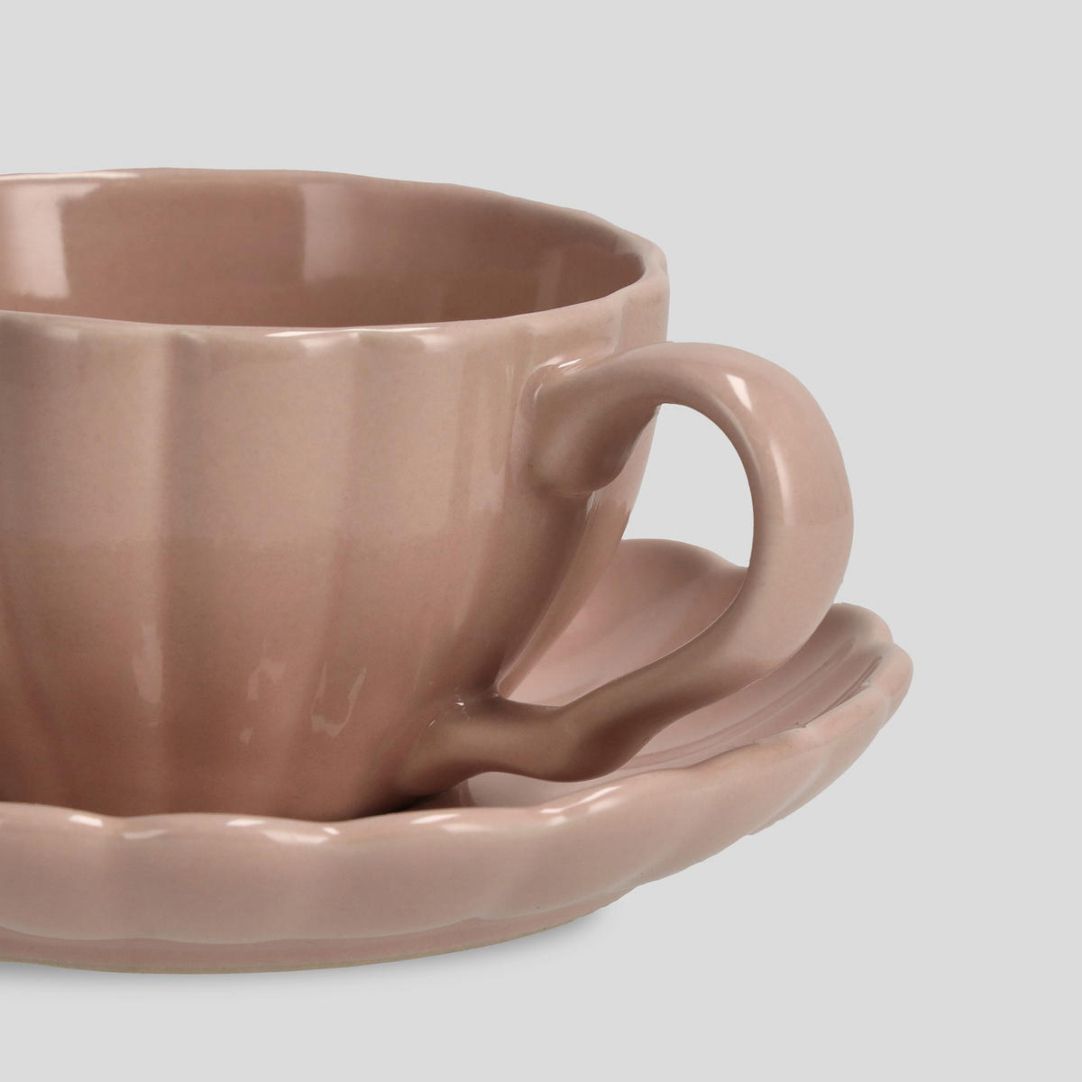 TASSE MIT UNTERTASSE Fiorenal - Rosa, Stein (0.17L) - home&you
