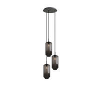 GALERIELEUCHTE Velo 3-flammig Rauch Ø 18cm - Anthrazit/Schwarz, Glas (18/18/33cm) - s.luce