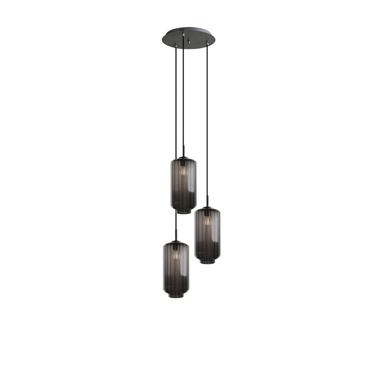 GALERIELEUCHTE Velo 3-flammig Rauch Ø 18cm - Anthrazit/Schwarz, Glas (18/18/33cm) - s.luce
