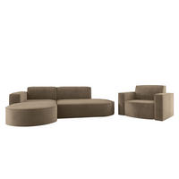 SOFASET Palma In Noel - Braun, Holzwerkstoff/Textil (236/78/165cm) - Fun Möbel