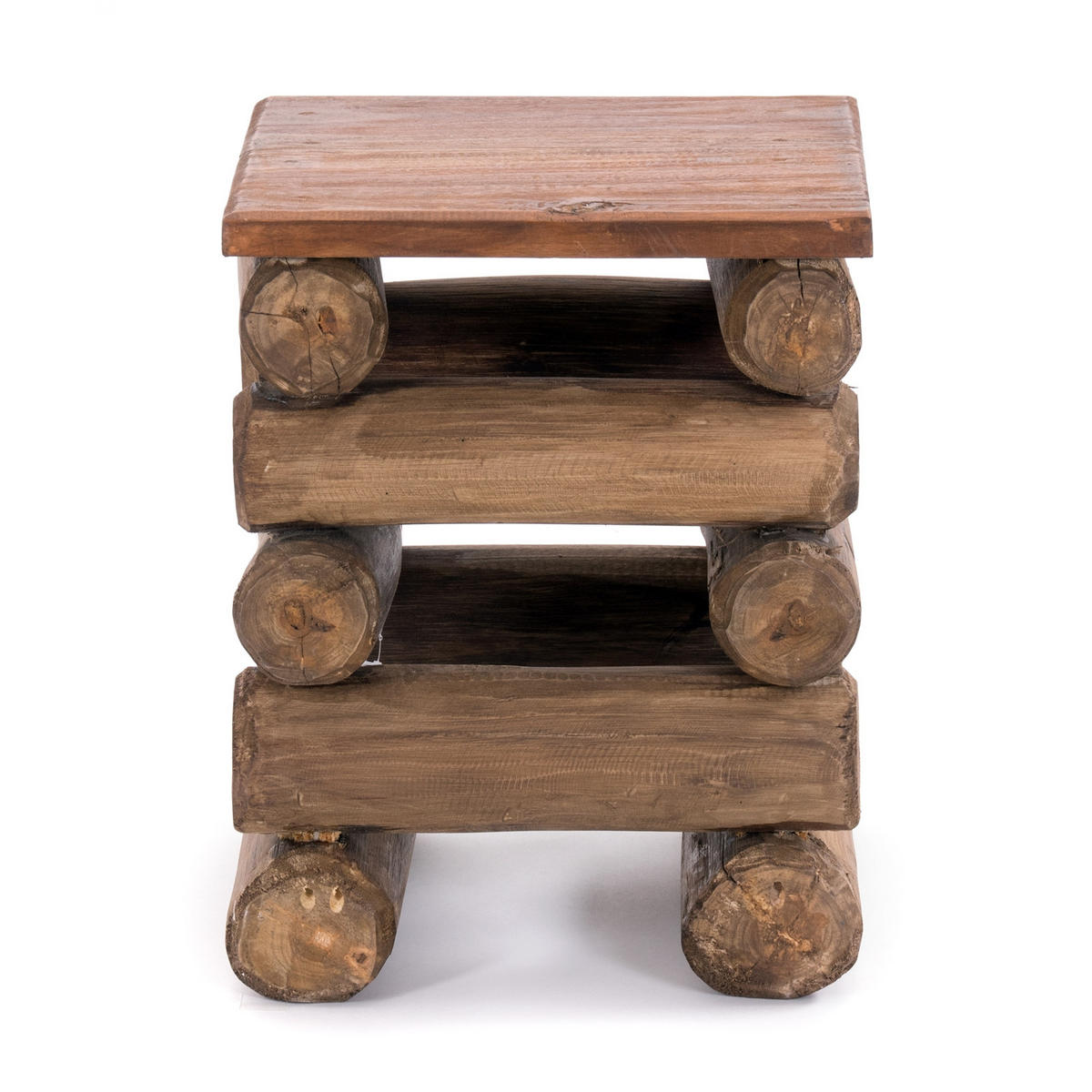 HOCKER BLOCK 38 Teak Massivholz naturfarben - Braun, Holz (30/39/30cm) - DESIGN DELIGHTS