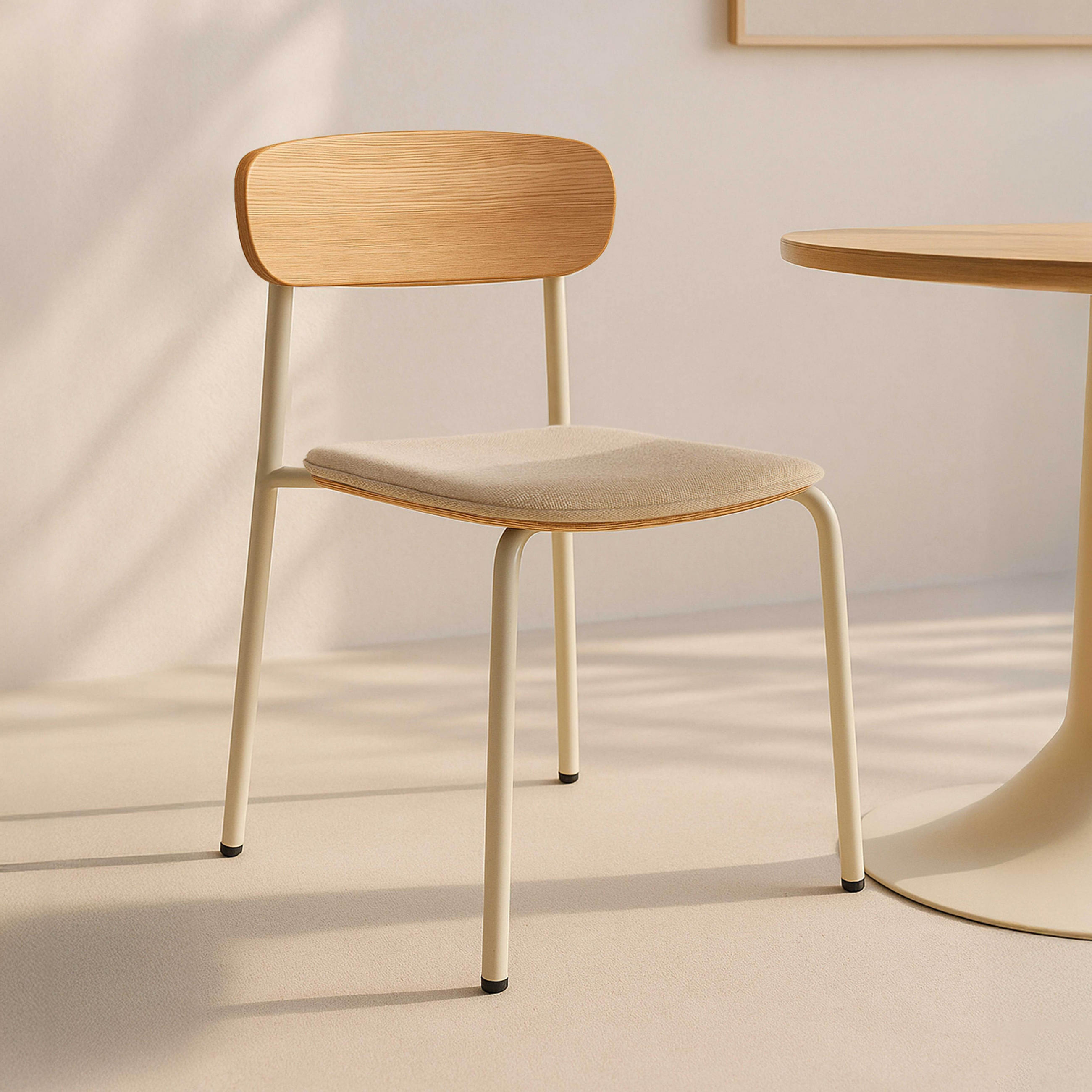 STÜHLE 2-tlg., Beige - Beige, Holz (46/78/52cm) - Oviala