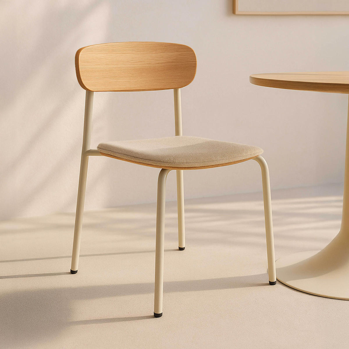 STÜHLE 2-tlg., Beige - Beige, Holz (46/78/52cm) - Oviala
