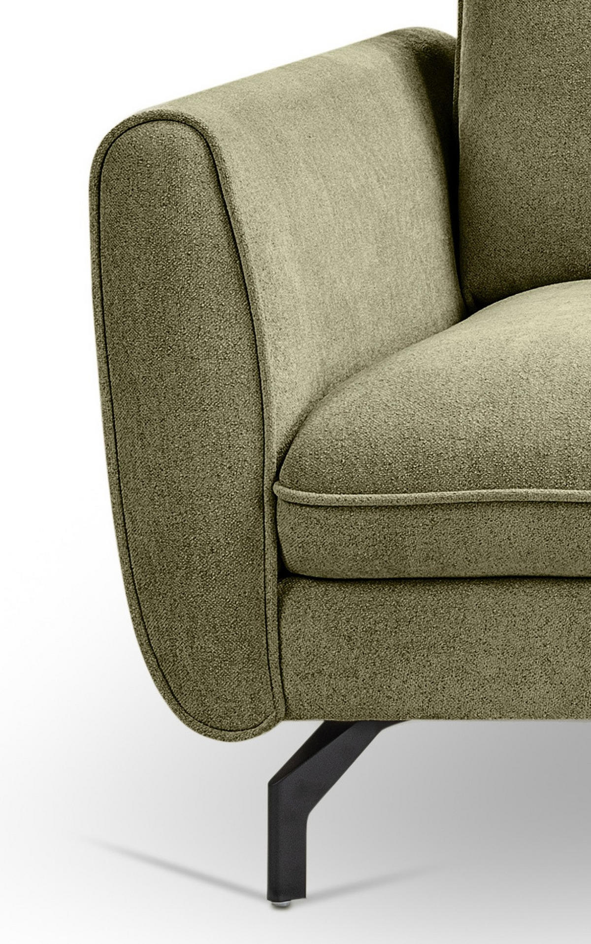 SOFA grün Webstoff 259 x 167 cm, Ecksofa 5-Sitzer, L-Sofa Ottomane rechts - Schwarz/Grün, Holz/Textil (259/167cm) - Inn.Furn