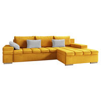 ECKSOFA Bangkok Premium, Seite: Rechts - Gelb/Silberfarben, Holz/Textil (310/175cm) - MIRJAN24