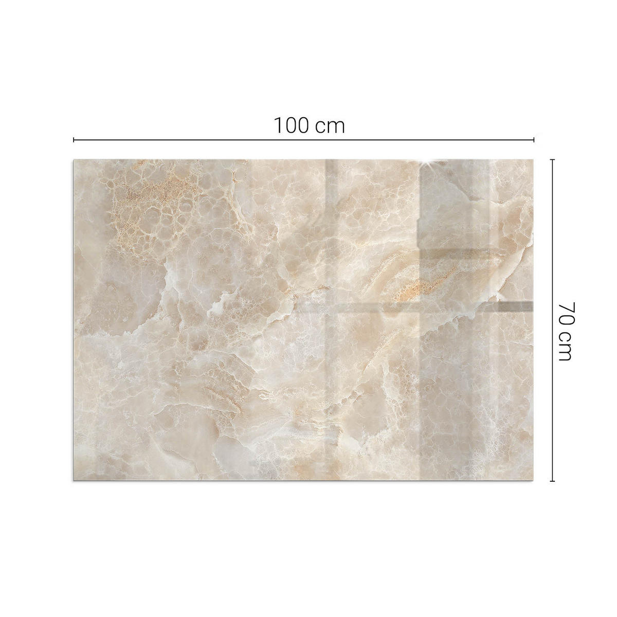 GLASPLATTE für Kamin 100x70 cm Beige - Beige, Glas (100/70/0.4cm) - ArtPrintCave