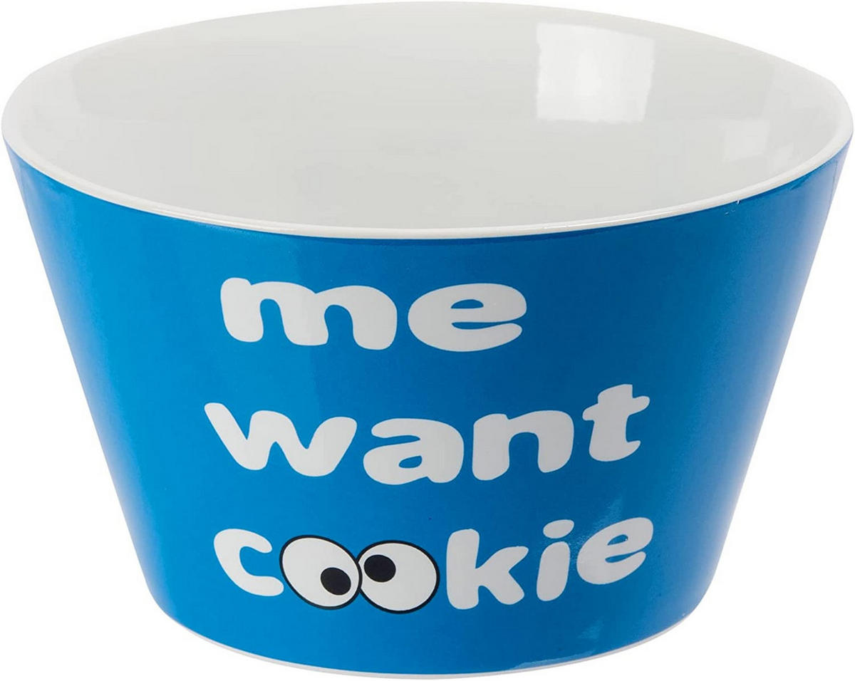 MÜSLISCHALE Sesamstraße Krümelmonster Blau 500 ml - Multicolor, Keramik (14cm) - United Labels