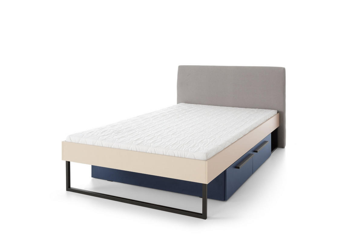 JUGENDZIMMER-SET SORENTO B 7-teilig in Sandbeige/Geölte Eiche/Royalblau - Eichefarben/Beige, Holzwerkstoff (662/195/212cm) - Deine Möbel 24